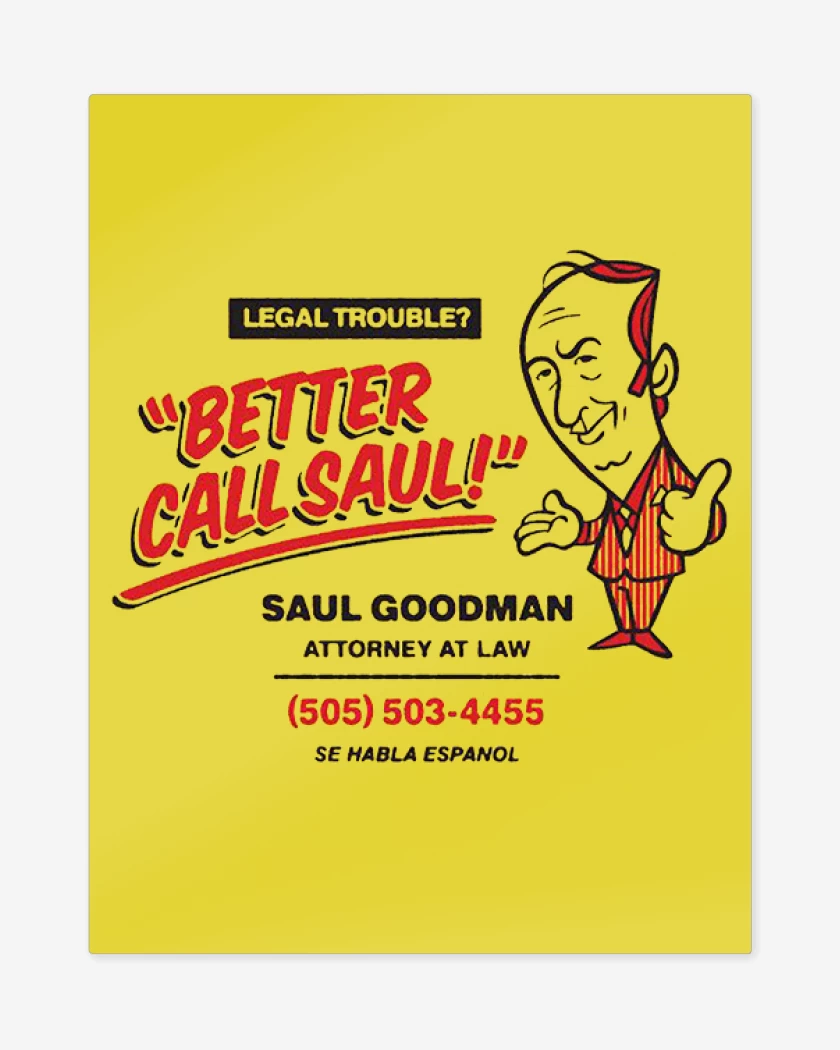 Print metalico Amarillo de Saul Goodman 