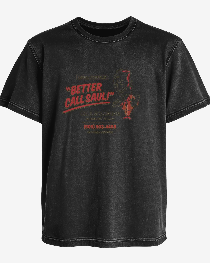 Polera desgastada Negro de Saul Goodman 