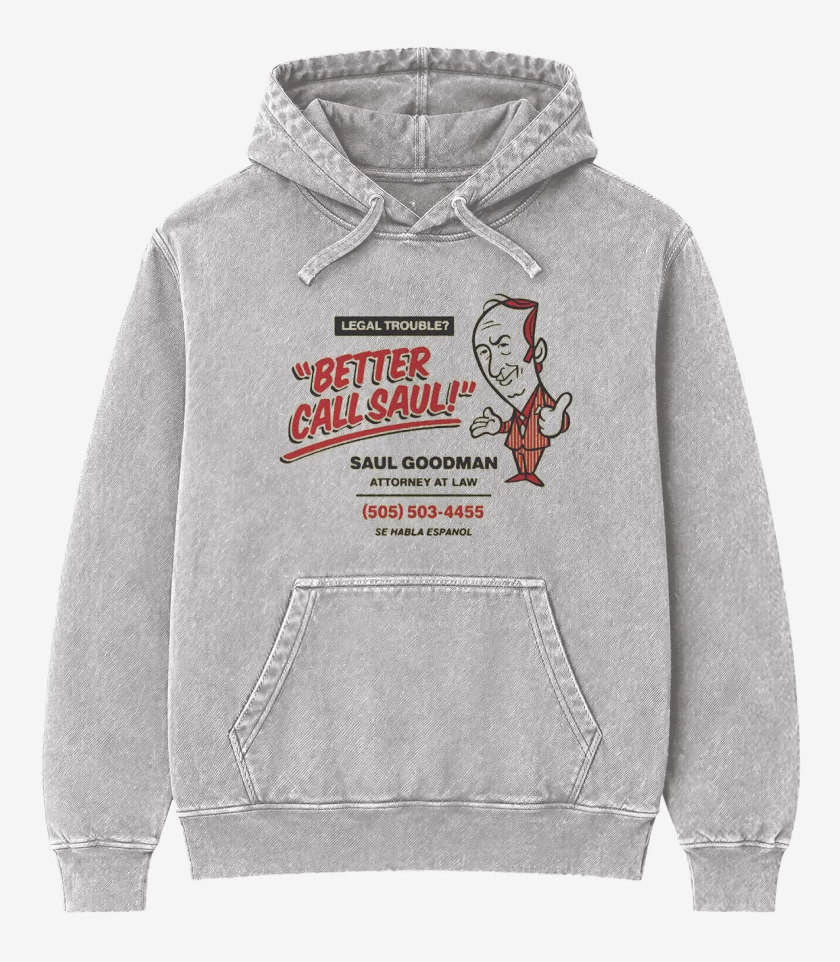 Poleron Canguro Acid Wash Gris Melange de Saul Goodman 