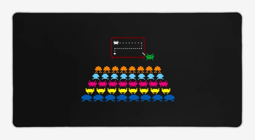 Mouse pad Gamer Negro de Invaders