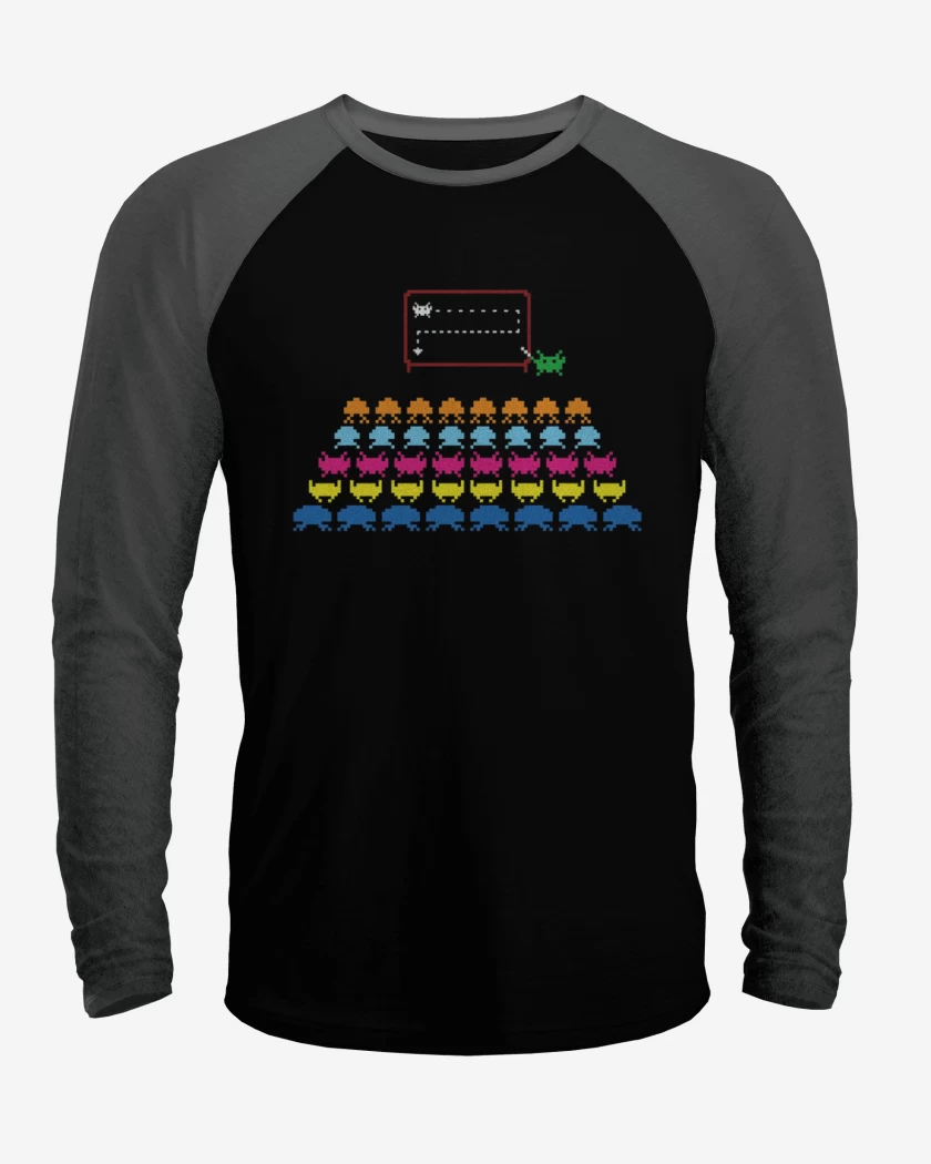 Polera Raglan Negro / Negro Heather de Invaders