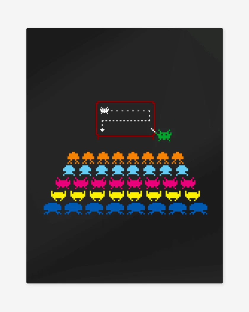 Print metalico Negro de Invaders