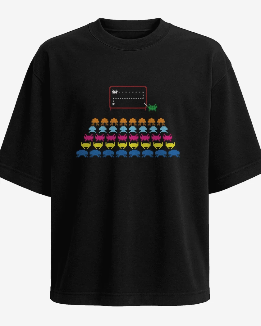 Polera Oversize Negro de Invaders