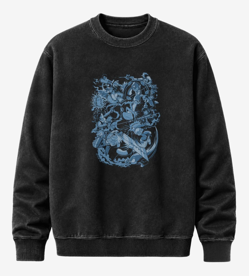 Poleron Polo Acid Wash Negro de Batalla real