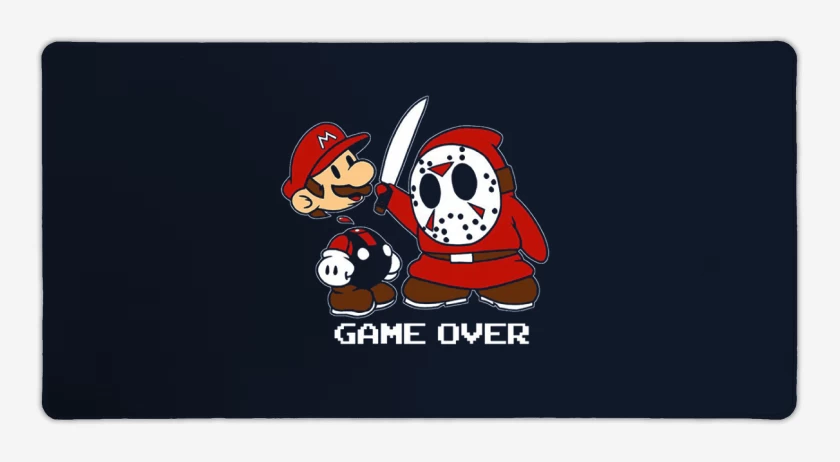 Mouse pad Gamer Azul Marino de Super bigote game over 