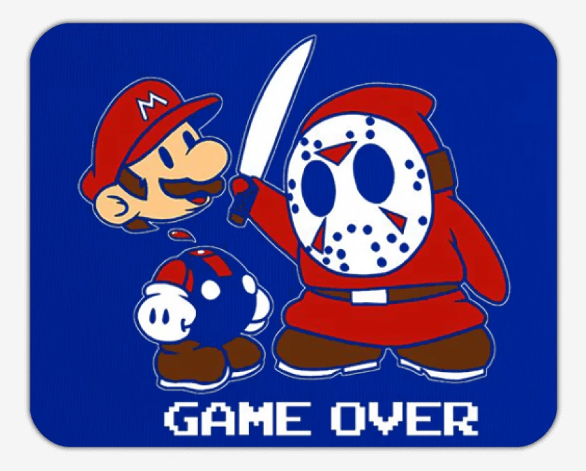 Mousepad Azul Marino de Super bigote game over 