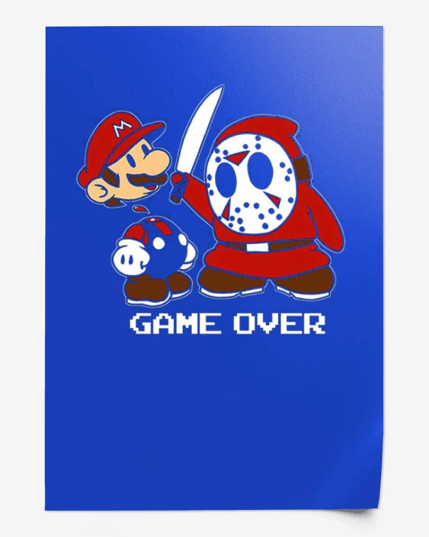 Print Azul Rey de Super bigote game over 