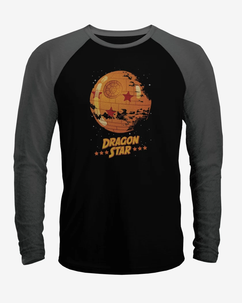 Polera Raglan Negro / Negro Heather de Dragon star 