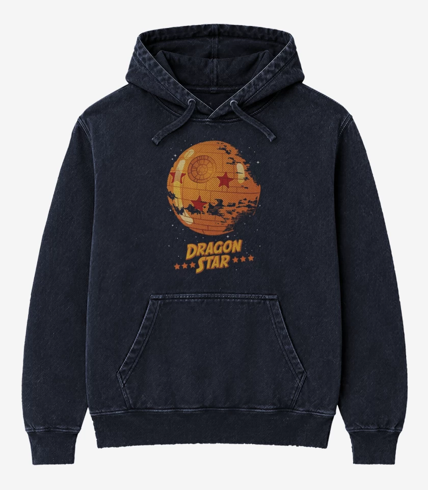 Poleron Canguro Acid Wash Azul Marino de Dragon star 