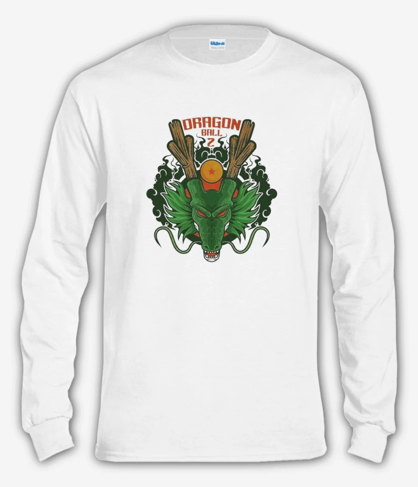 Polera manga larga Blanco de Shenlong dragon ball z
