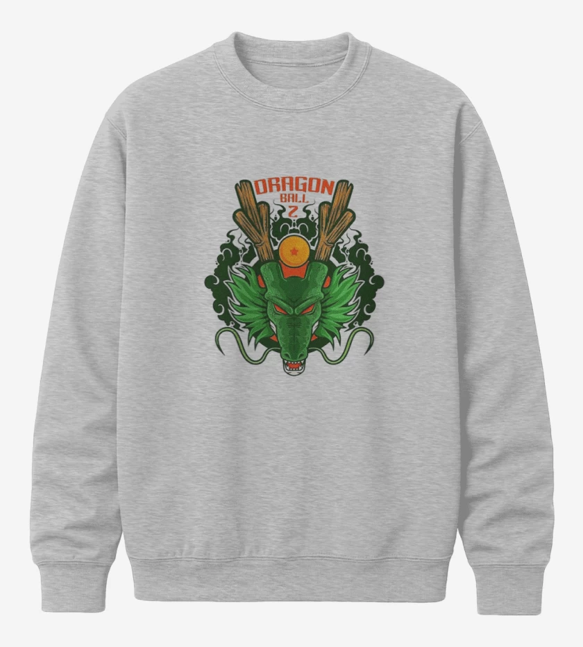 Poleron polo Gris Melange de Shenlong dragon ball z