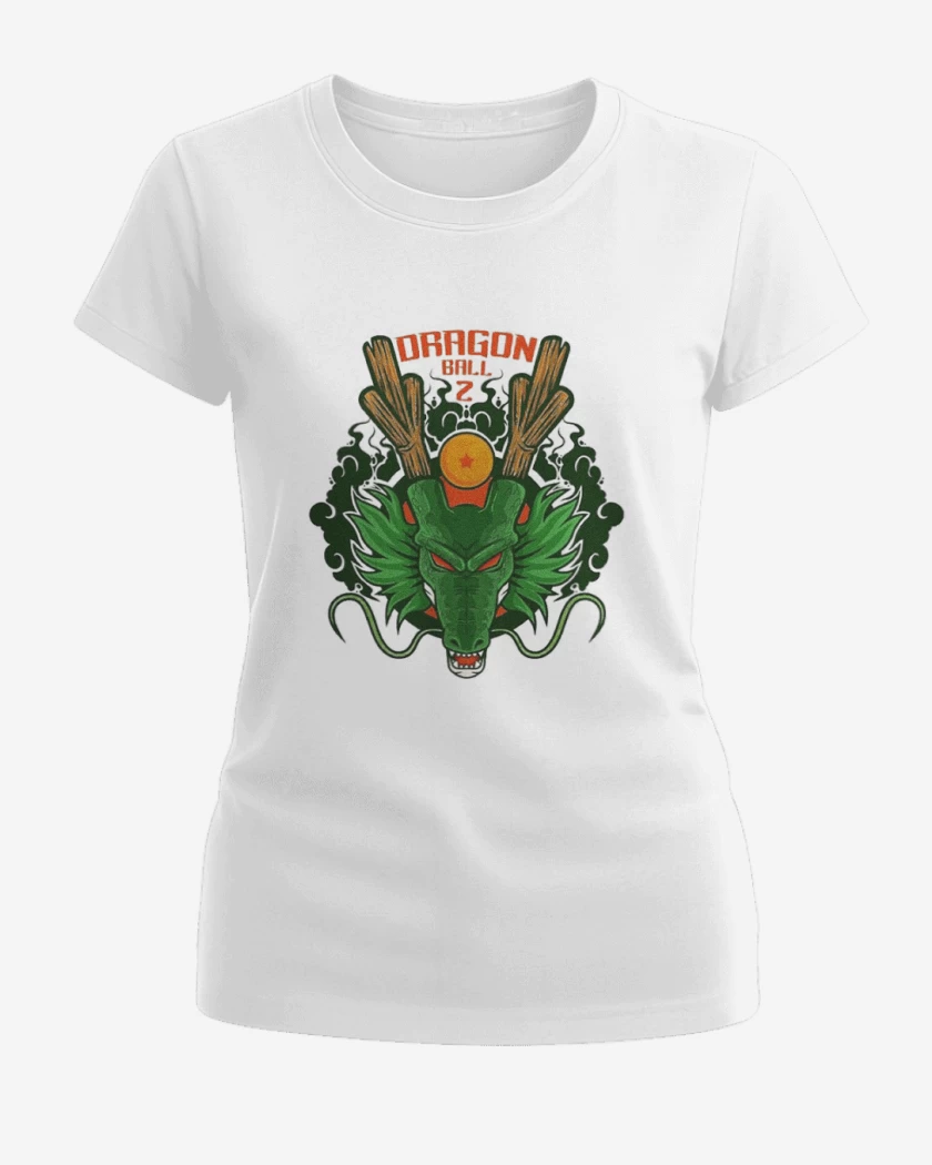 Polera de Mujer Blanco de Shenlong dragon ball z