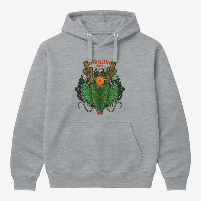 Polerón Canguro Gris Melange de Shenlong dragon ball z