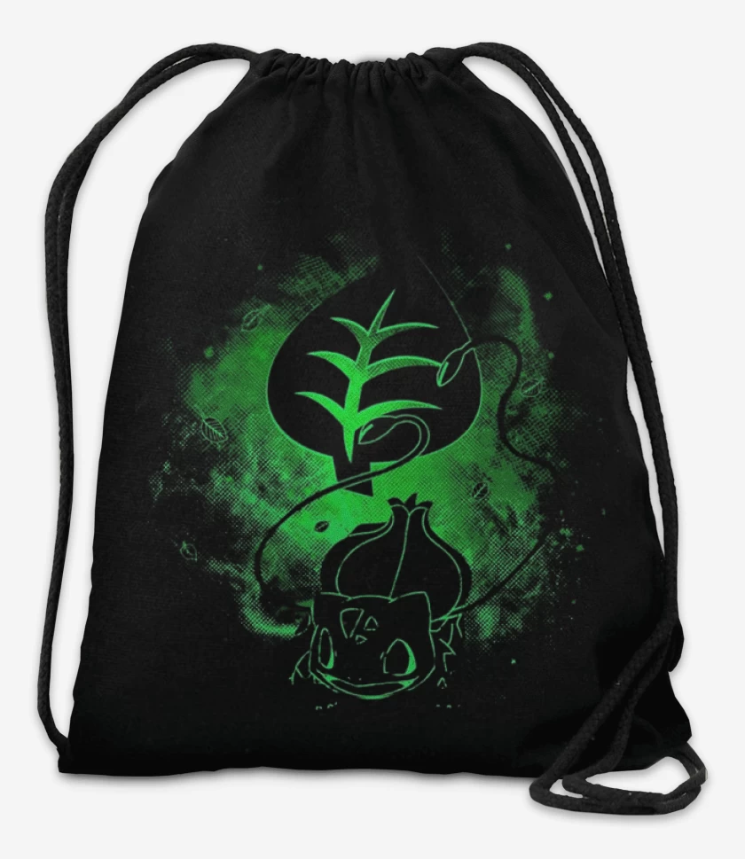 Mochila Negro de bulbasaur green