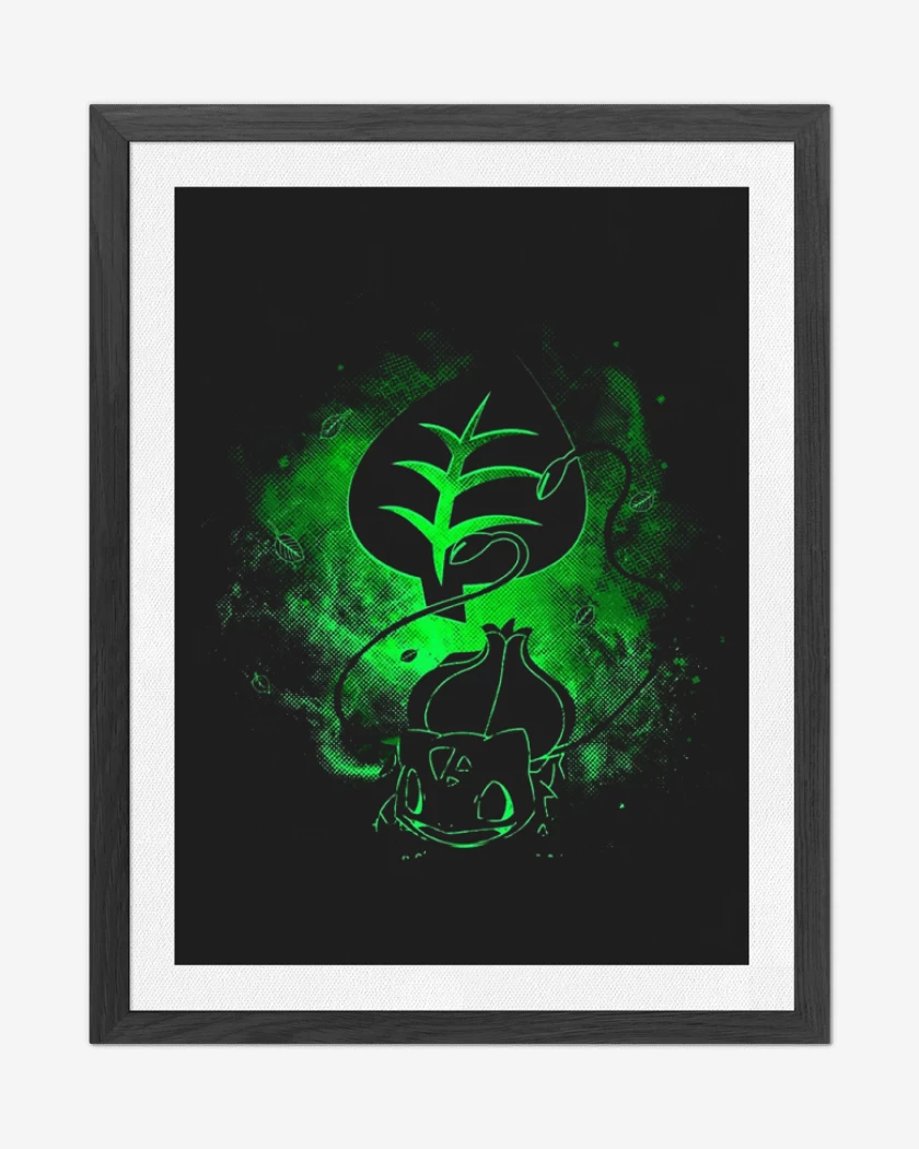 Cuadro decorativo Negro de bulbasaur green
