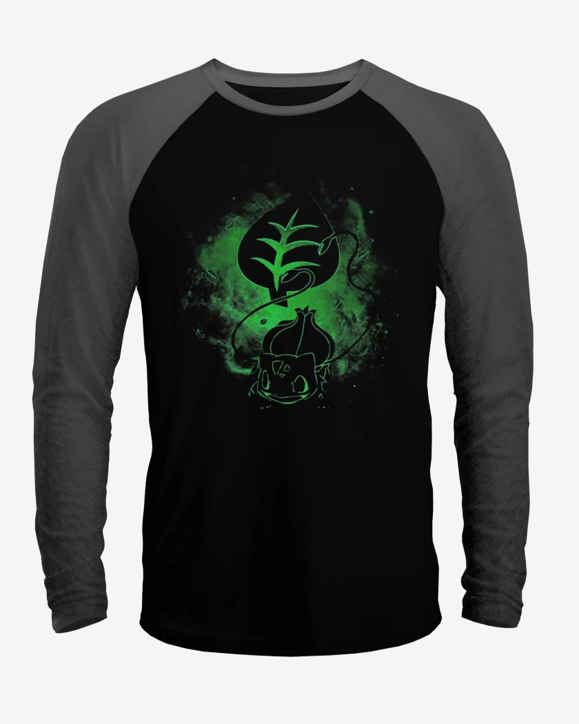 Polera Raglan bulbasaur green