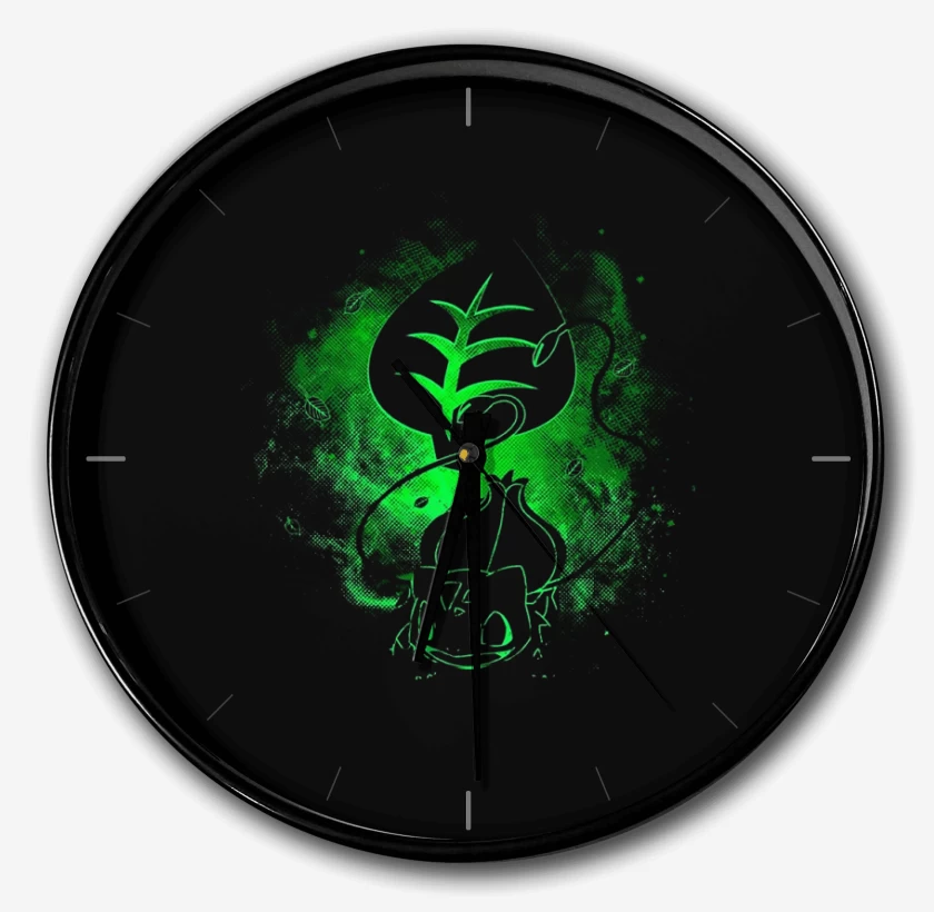 Reloj Negro de bulbasaur green