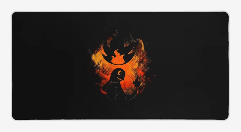Mouse pad Gamer Negro de Charmander orange 