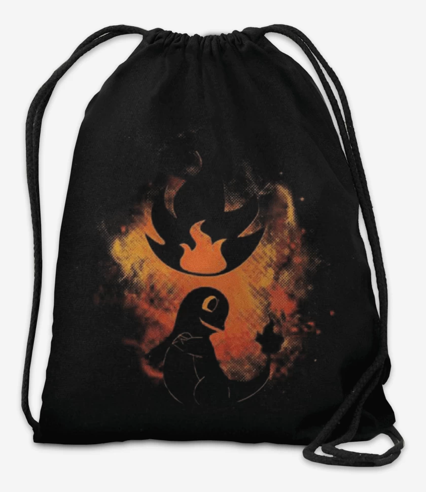 Mochila Negro de Charmander orange 