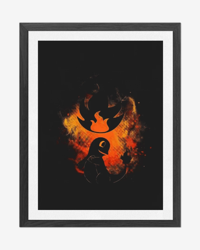 Cuadro decorativo Negro de Charmander orange 