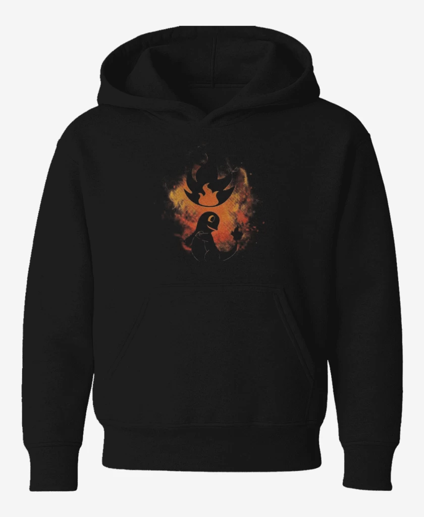 Poleron de niño Negro de Charmander orange 