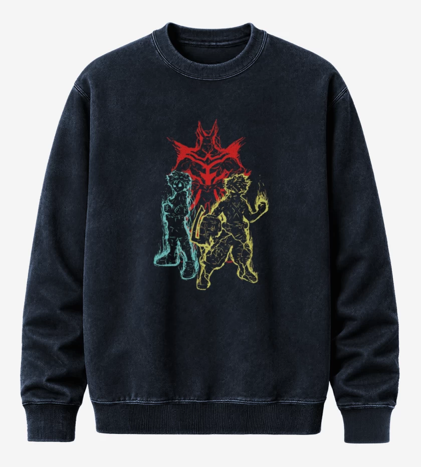 Poleron Polo Acid Wash Azul Marino de boku no hero 4