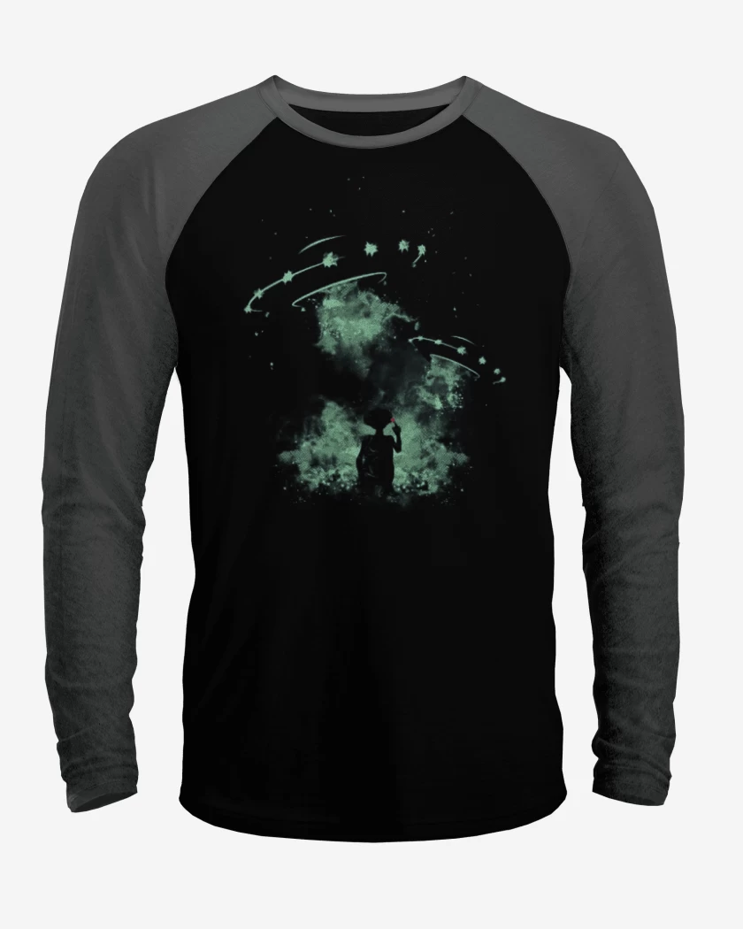 Polera Raglan Negro / Negro Heather de Et casa