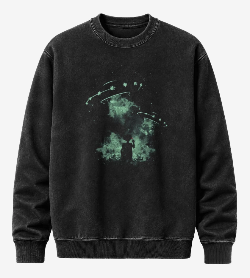 Poleron Polo Acid Wash Negro de Et casa
