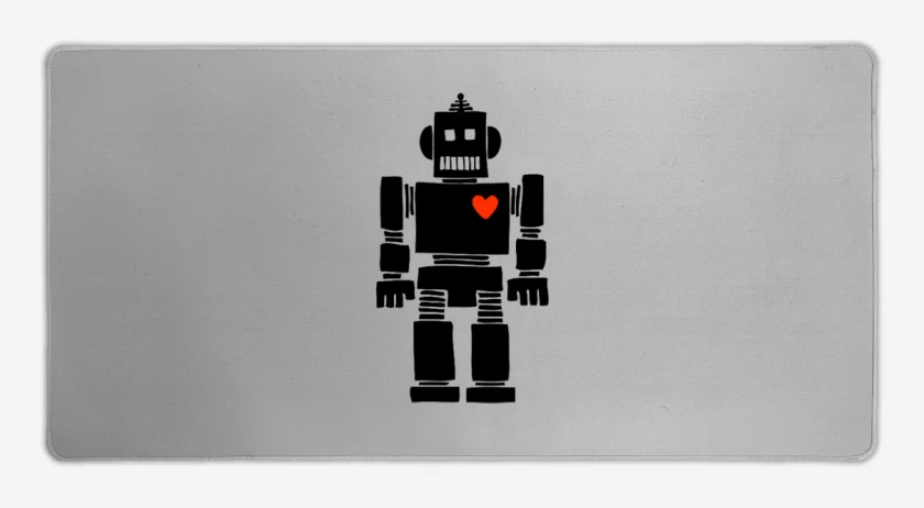 Mouse pad Gamer Gris Melange de corazon de robot