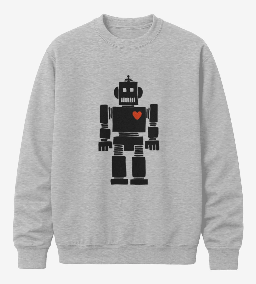 Poleron polo corazon de robot