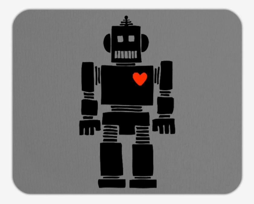 Mousepad corazon de robot