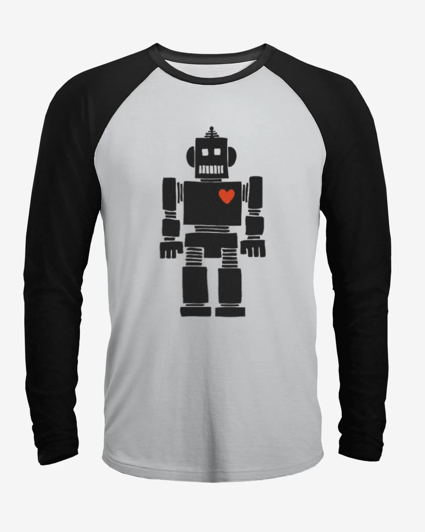 Polera Raglan corazon de robot