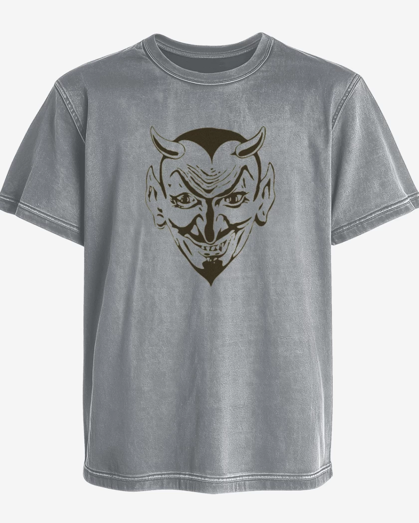 Polera desgastada Gris Melange de devil