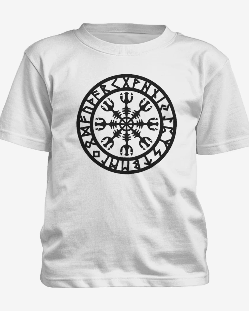 Polera de niño Blanco de Escudo vikingo