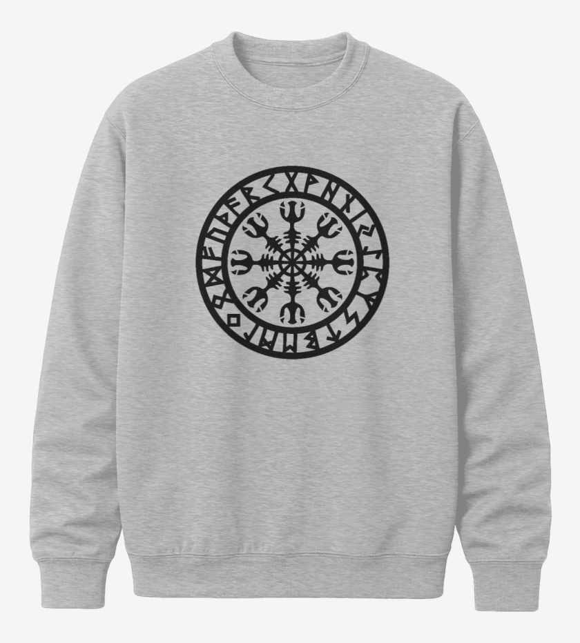 Poleron polo Gris Melange de Escudo vikingo