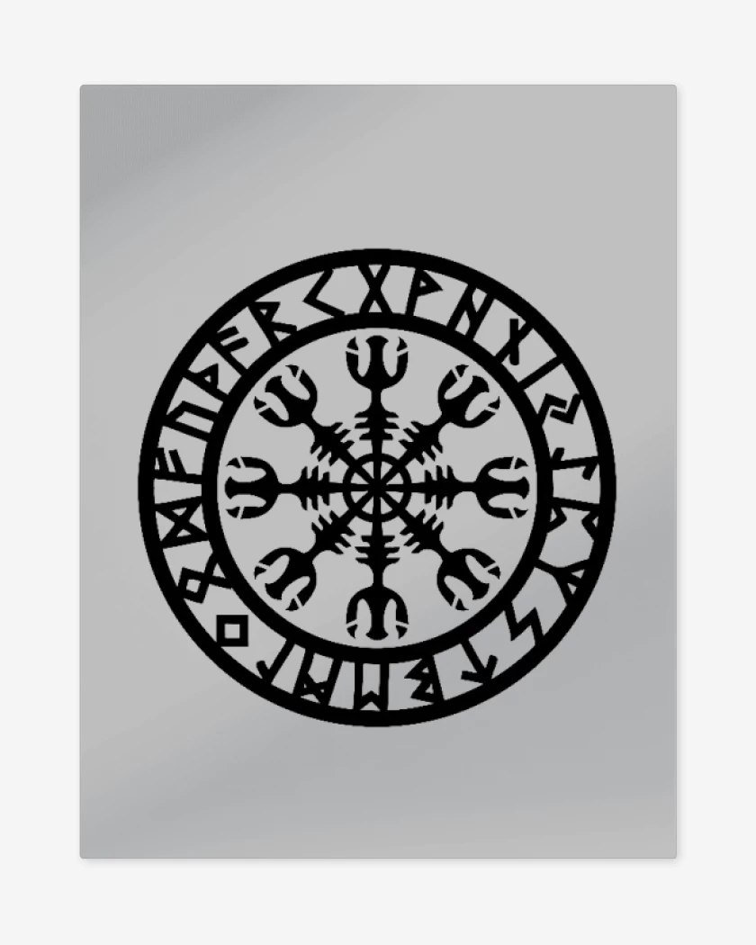 Print metalico Gris Melange de Escudo vikingo