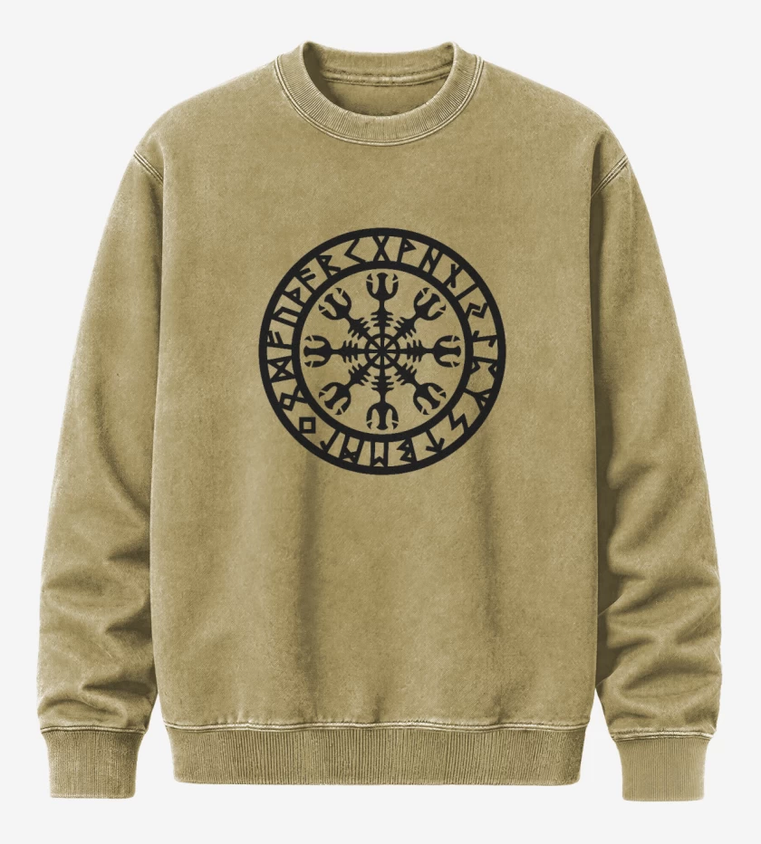 Poleron Polo Acid Wash Beige de Escudo vikingo