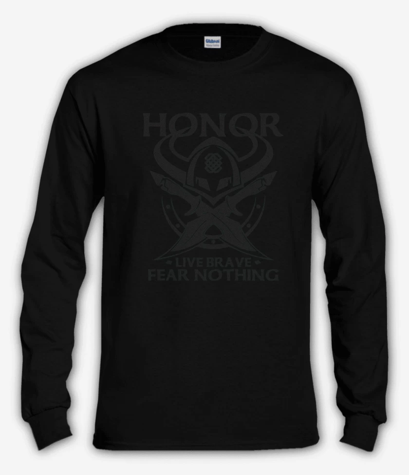Polera manga larga Negro de Honor vikingo