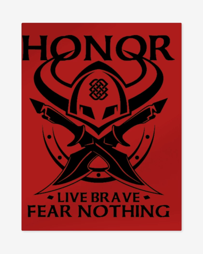 Print metalico Rojo de Honor vikingo