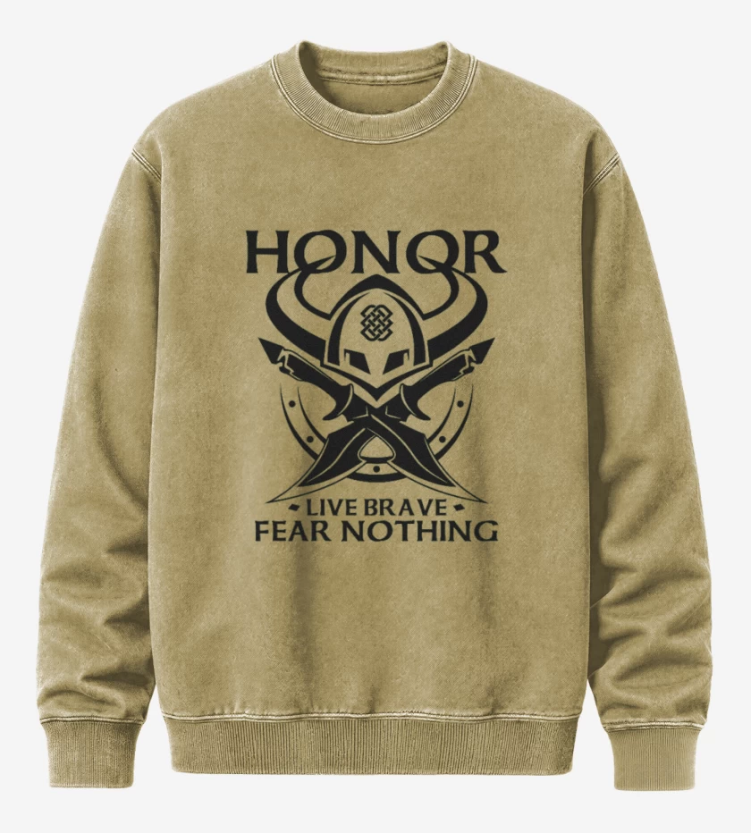 Poleron Polo Acid Wash Beige de Honor vikingo