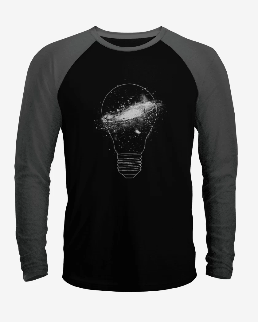 Polera Raglan Negro / Negro Heather de Idea espacial