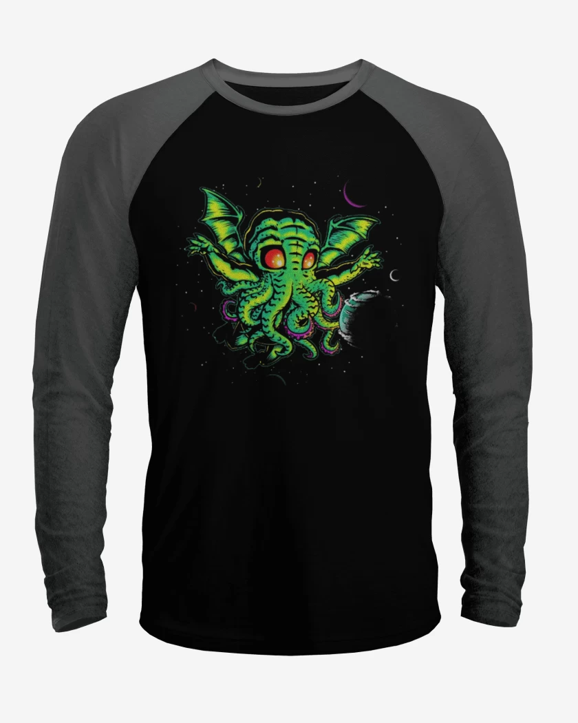 Polera Raglan Negro / Negro Heather de Los antiguos