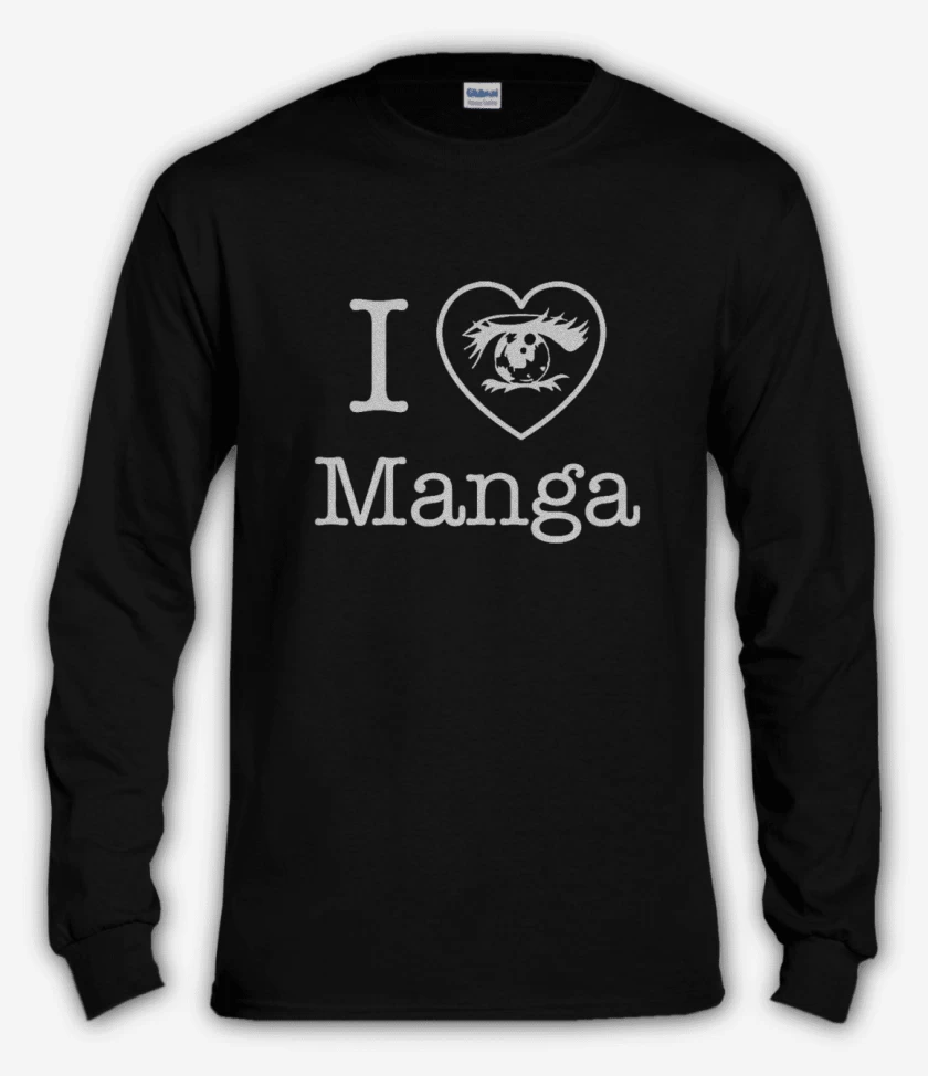 Polera manga larga Negro de Love manga