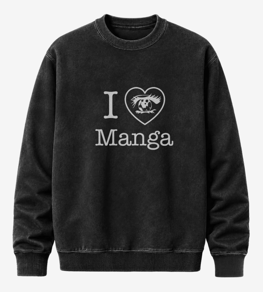 Poleron Polo Acid Wash Negro de Love manga