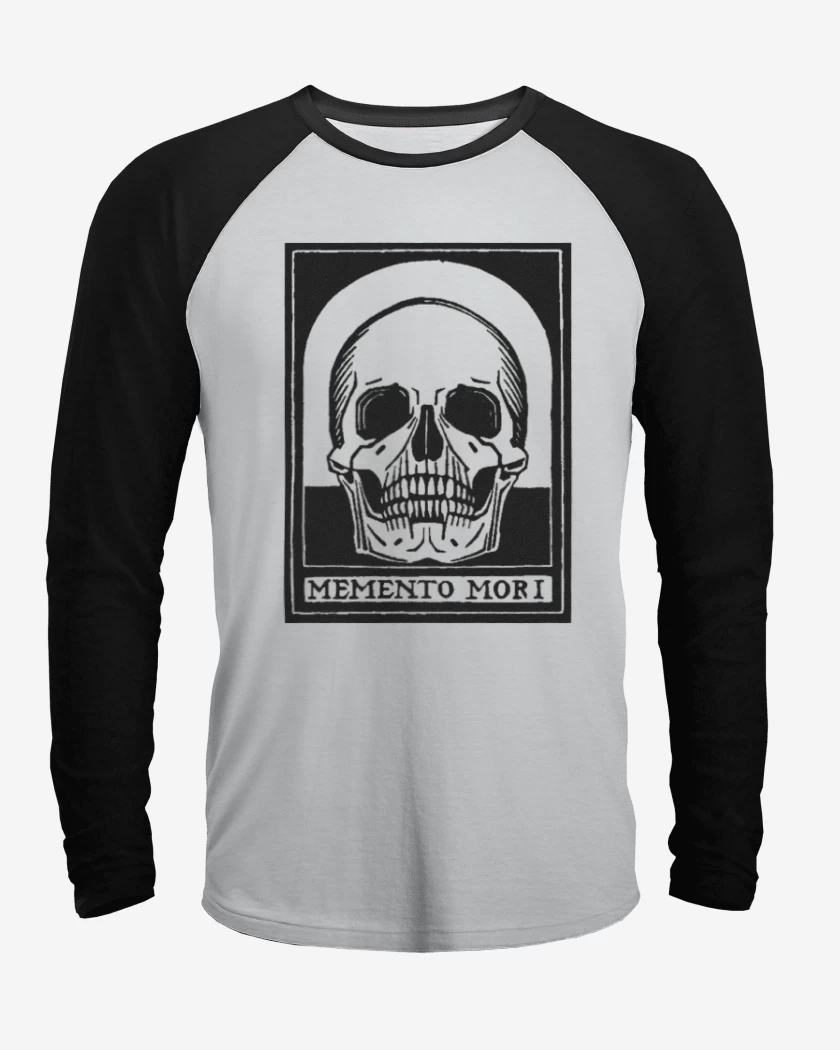 Polera Raglan Blanco / Negro de Memento mori 
