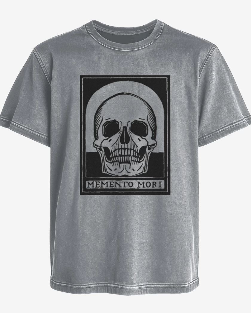 Polera desgastada Gris Melange de Memento mori 