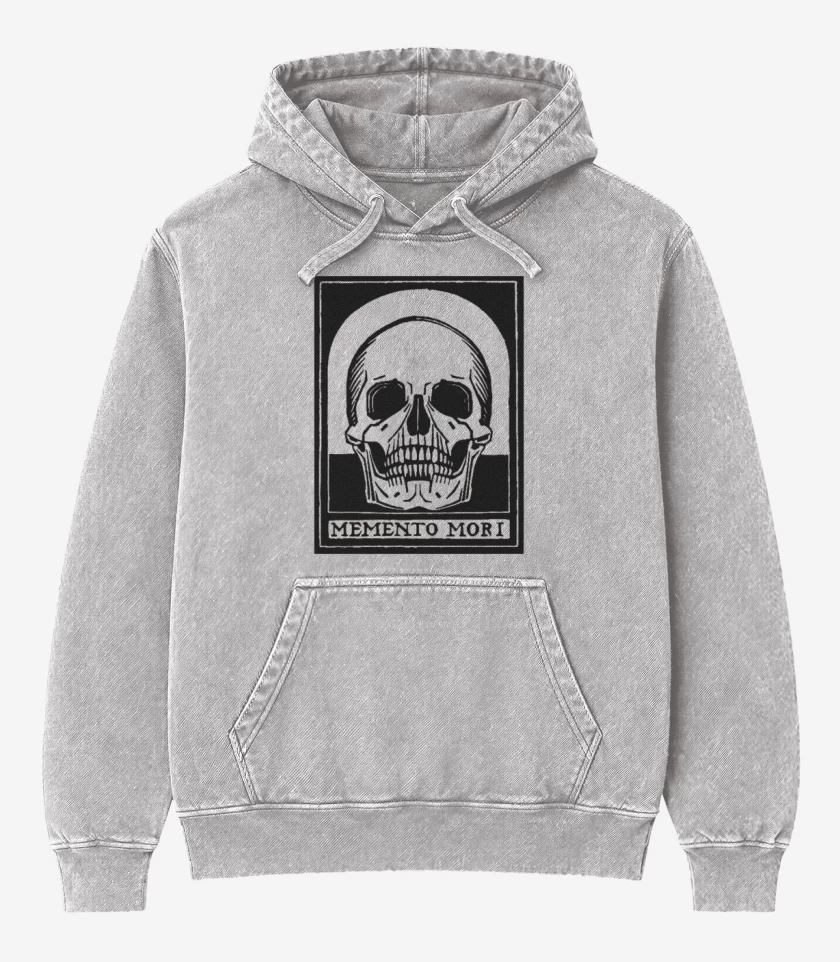 Poleron Canguro Acid Wash Gris Melange de Memento mori 