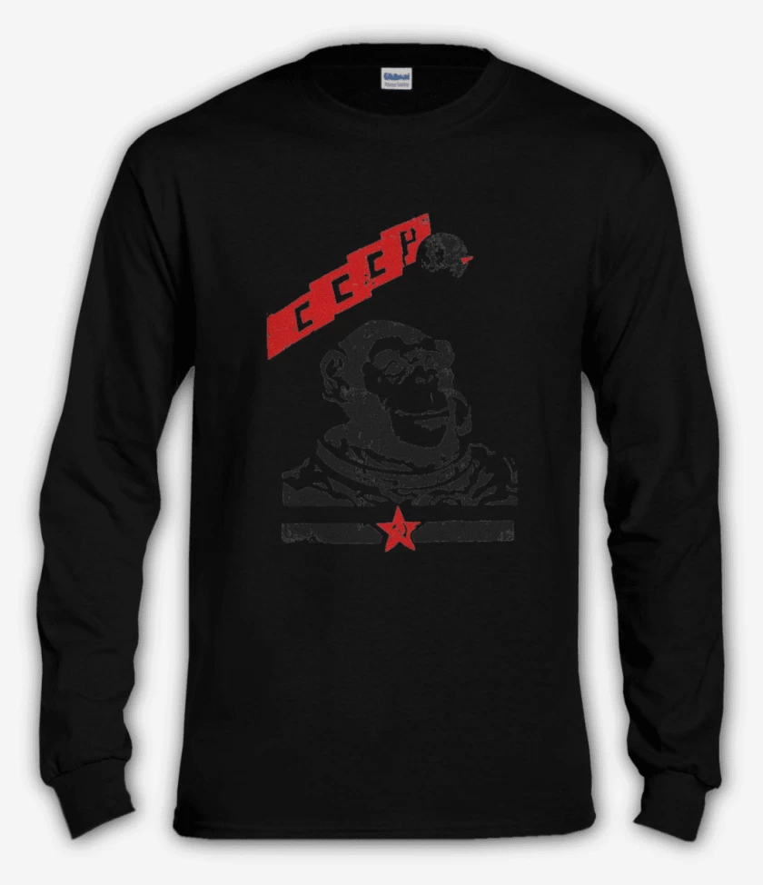 Polera manga larga Negro de Mono espacial