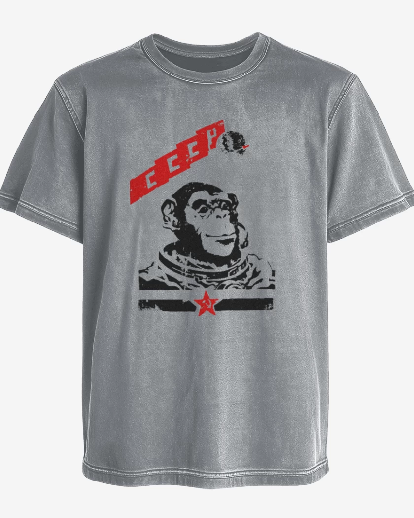 Polera desgastada Mono espacial