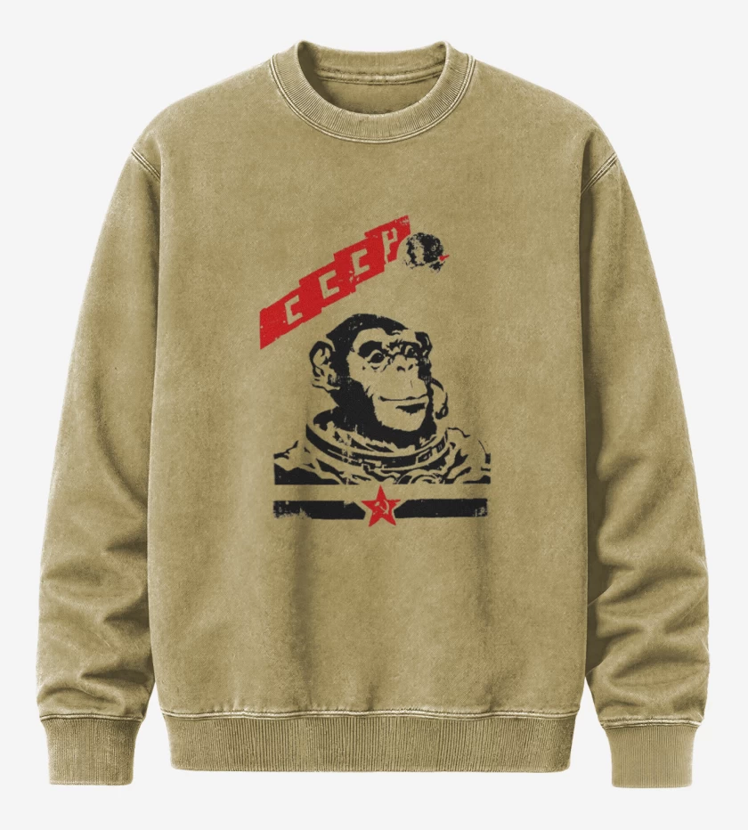Poleron Polo Acid Wash Beige de Mono espacial